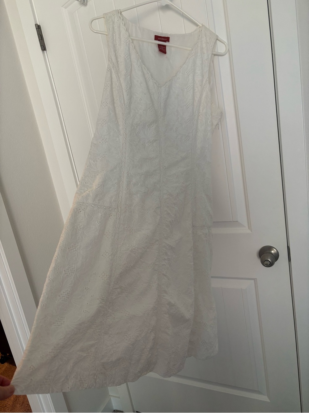 Sundance White Eyelet Sleeveless MIDI  Dress